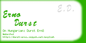 erno durst business card