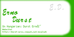 erno durst business card